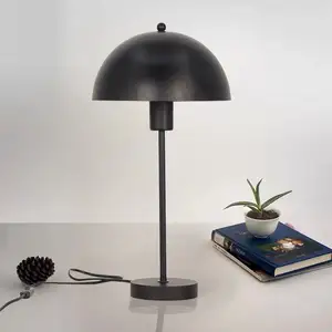 Base de Metal moderna para decoración del hogar, pantalla de Metal de hierro en forma de seta para lectura, escritorio, lámpara de escritorio