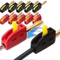 Connecteur rapide pour câble, fiche banane 4 mm, sans soudure, plaqué or, connecteurs banane en cuivre