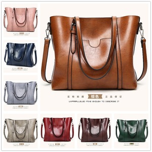 Nouveau Sac à Bandoulière de Luxe en Cuir PU Huilé, Sacs à Main Décontractés, Sacs de Dame Type Coffre, Grand Sac à Bandoulière - Product Image 3