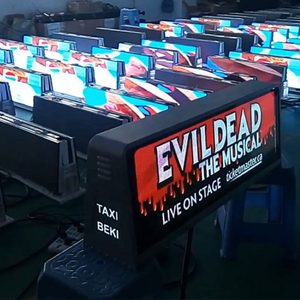 P4 ETL Approved Text <b>Display</b> Fws Die-Casting Aluminum Cabinet Wooden <b>Case</b> Taxi Top Advertising LED Screens - Product Image 5