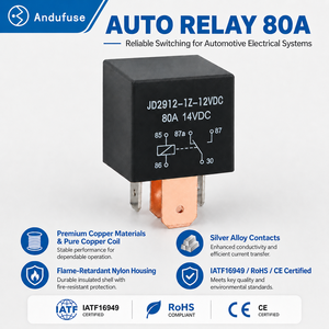 Relé Automotriz <span class=keywords><strong>Universal</strong></span> Sellado JD2912 80A 12V 24V, Relé Electromagnético Impermeable con Orificio de Montaje, Accesorio para Calentador Previo de RV y Arranque - Product Image 1