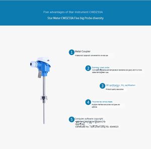 CWDZ33A Kepala Kopling Pemancar Suhu PT100 Output 4-20mA Sensor Suhu Cairan/<span class=keywords><strong>Gas</strong></span> Tipe Terintegrasi OEM/ODM - Product Image 2