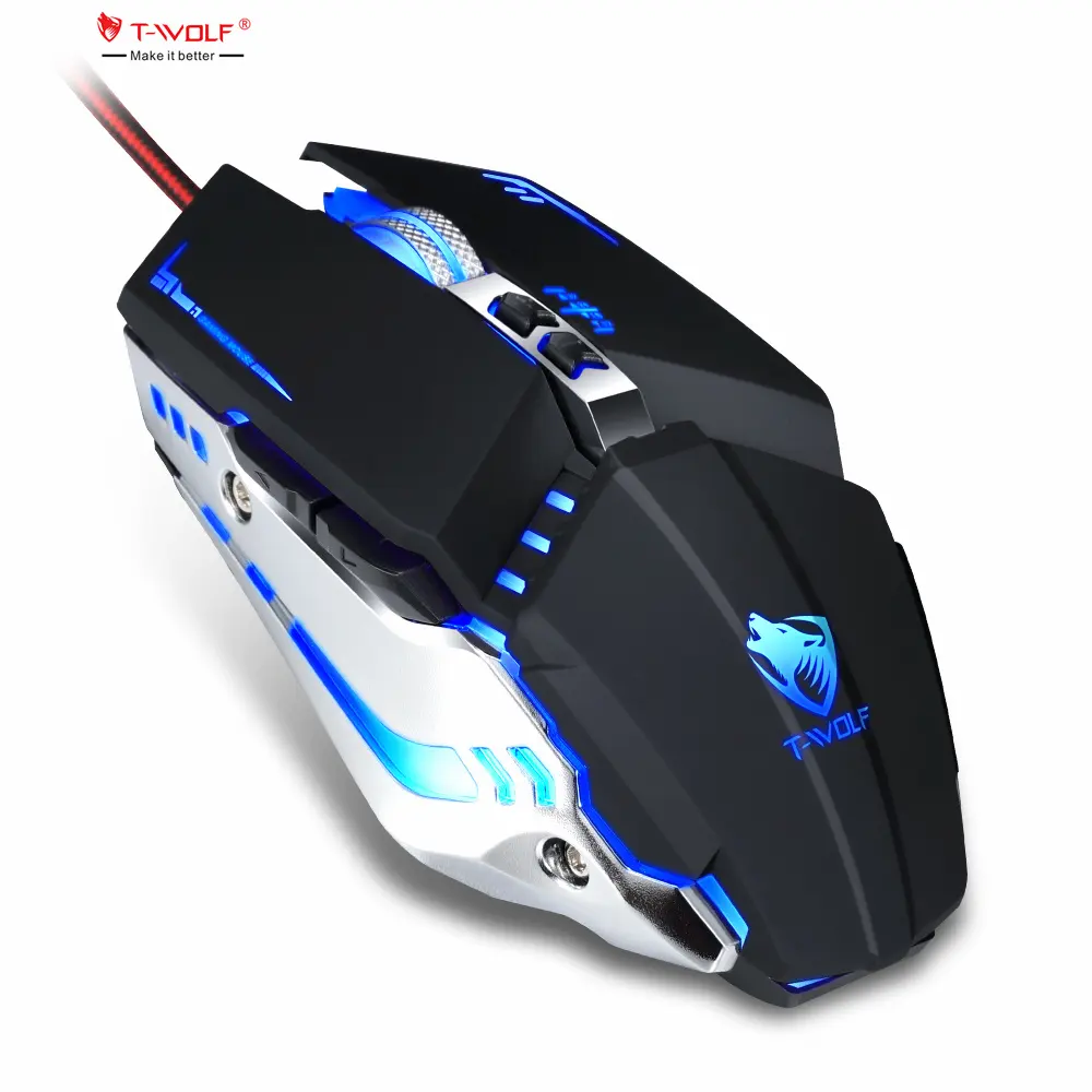 2024 nuevo modelo V7 Gaming LED Light 7D mouse 6400DPI compatible con programación macro ratones con cable para computadora PC gamer Mouse
