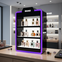 Présentoir à parfums personnalisé avec éclairage LED, mobilier de vitrine, conception et décoration intérieure de boutique de parfums tout-en-un, présentoir à parfums