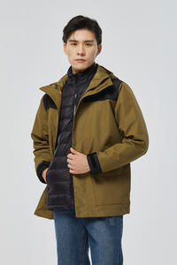 Veste matelassée à capuche 3-en-1 pour homme et <span class=keywords><strong>femme</strong></span>, décontractée, pour l'extérieur, coupe-vent, imperméable, respirante, <span class=keywords><strong>ultra</strong></span>-légère et chaude - Product Image 6
