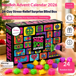 Calendario de Adviento Squishy Navidad 2026 TPR, Caja Sorpresa de 24 Días con <span class=keywords><strong>Cuenta</strong></span> <span class=keywords><strong>Regresiva</strong></span>, Juguete Antiestrés, Regalo para Niños, Suministro de Fábrica - Product Image 1