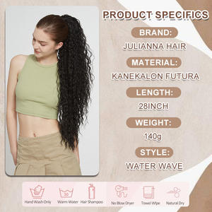 <span class=keywords><strong>Queue</strong></span> <span class=keywords><strong>de</strong></span> <span class=keywords><strong>cheval</strong></span> synthétique Julianna Kanekalon en gros, effet vague d'eau, lisse, ombré <span class=keywords><strong>blond</strong></span>, avec cordon <span class=keywords><strong>de</strong></span> serrage - Product Image 2