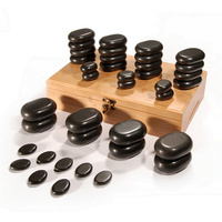 Ensemble de pierres de massage de luxe Ensemble de massage aux pierres chaudes de basalte pour la thérapie thermale de beauté Coffret cadeau de pierre de guérison Pierre d'énergie