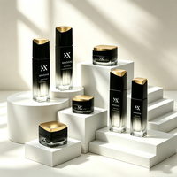 Ensemble de flacons en verre pour soins de la peau de qualité supérieure, design luxueux personnalisé, forme carrée, 30 ml, 100 ml, 120 ml, 30 g, 50 g