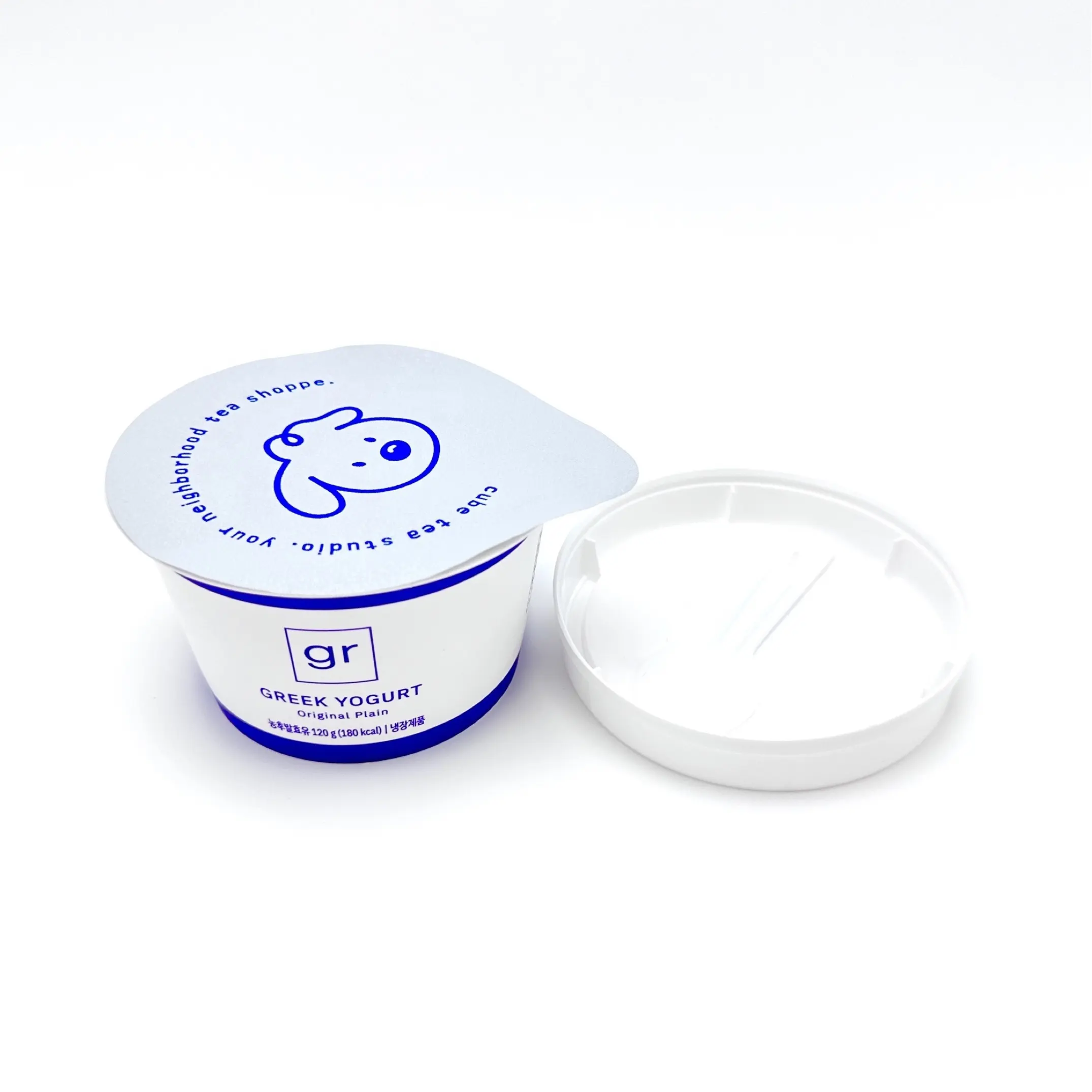 Tazza per contenitori per Yogurt in plastica con Logo personalizzato da 200ml con coperchio