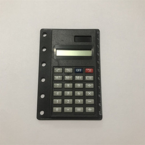 Small Notebook With 6 Hole Calculator Black ABS Material Battery Powered Accounting Book For Handwriting And Calculation - Product Image 1