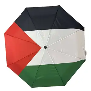 Goede Kwaliteit Zomer Promotionele Automatische Opvouwbare Paraplu Parasol Paraplu Palestine Paraplu
