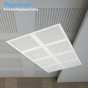 Décoration de plafond en plâtre suspendu, fabriqué en Chine, panneaux de plafond en plaque de plâtre perforés, bonne isolation acoustique, panneaux de 1200x2400 mm - Product Image 1