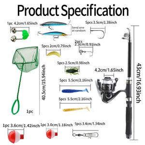 Ensemble d'engrenages de <span class=keywords><strong>canne</strong></span> à pêche portable tige de leurre de roue en métal <span class=keywords><strong>pour</strong></span> la carpe <span class=keywords><strong>pour</strong></span> les débutants et les novices en gros - Product Image 5
