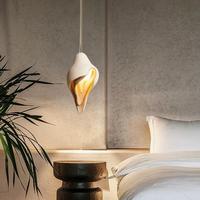 Nouveau lustre en plâtre de style Wabi-Sabi français 2025, hauteur réglable, pour restaurant, salon, îlot de cuisine, éclairage d'escalier