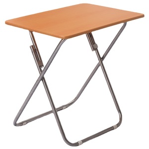 Folding Table Rectangular 73cm X 50cm Aluminum Base Cross Design Outdoor Use Minimalist Style Coffee Brown - Product Image 5