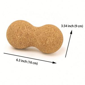Custom Logo Muscle Relax Yoga Roller Natural Cork Peanut Double <b>Massage</b> <b>Balls</b> for Studio Promotions - Product Image 2