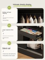 Armoire moderne en acier avec porte coulissante verrouillable, gain de place, autoportante, pour chambre, salle à manger, salon, avec grandes étagères de rangement