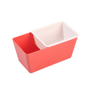 Double Layer Snack Box <b>Plastic</b> Fruit <b>Basket</b> With Drainage For Home Use Candy Nut Storage Container - Product Image 5