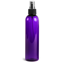 Bouteilles rondes de Cosmo PET violet de 60ml, 120ml, 2 oz, 4oz, avec vaporisateur noir à brume Fine, bouteille de pulvérisation d'huile essentielle d'aromathérapie en plastique PET