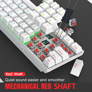Wired Mechanical Keyboard White Keycaps,RGB Backlit Full N-<b>Key</b> Rollover, for Gaming and Office Use - Product Image 4