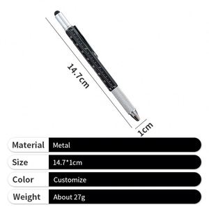 Hot Selling 6 in 1 <b>Multi</b> Tool <b>Pen</b> Screwdriver Printed Stylus Ballpoint <b>Pens</b> for Writing - Product Image 2