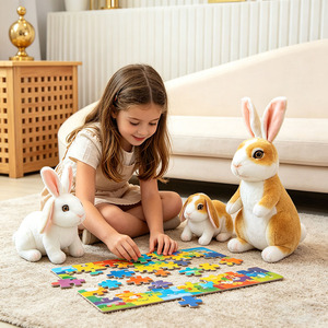 Vente en gros et personnalisation OEM/ODM : Peluche Lapin de Pâques, jouet en peluche réaliste avec oreilles souples, adorable lapin en peluche, poupée lapin mignonne - Product Image 5
