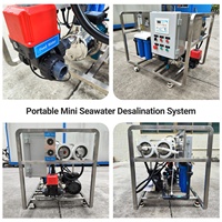 Système de dessalement d'eau de mer par osmose inverse certifié CE, contrôlé par un petit PLC, avec filtre à sable, capacité 120-250L/H, traitement de l'eau