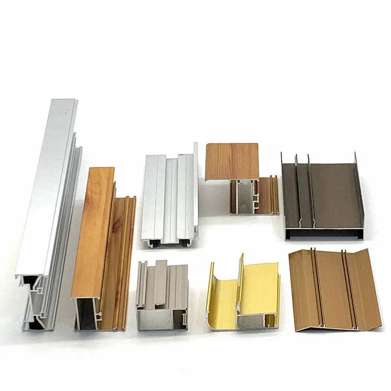 Perfil de aluminio de extrusión de aluminio de puerta de marco de forma y colores personalizados para ventanas y puertas de muebles
