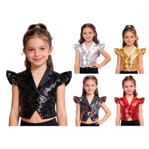 Trajes de Danza Contemporánea para Niñas de 6 a 16 Años, Chaleco Corto con Forro Completo, Top para Fiestas, Bailes de Graduación y Cumpleaños - Product Image 1