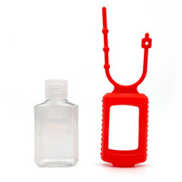 Flacon de 30ml 60ml en silicone trapézoïdal portable pour enfants, avec couvercle rabattable, désinfectant mains libres