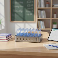 Station de charge rapide PD 120W à 6 ports en gros, organisateur de charge multi-USB-C PD pour salles de classe, bureaux, hôtels, téléphones multiples