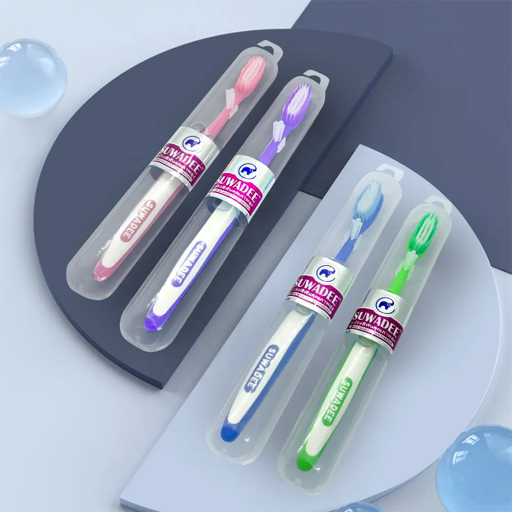 Özel Logo yetişkin ekstra yumuşak diş fırçası ile 10000 yumuşak kıllar, mikro Nano manuel diş fırçaları korumak için hassas diş etleri