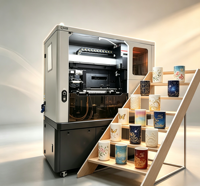 Printer UV Silinder Ukuran Besar Premium, hingga Diameter 450mm untuk Wadah Stoples Vas