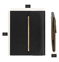 Haoran A4 Size Eco-Friendly PU Leather Portfolio Folder Magnetic Closure USB Port and Card Slot for Office Supplies