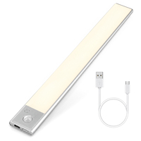 Lampe de Nuit LED Sans Fil Magnétique Rechargeable à Détecteur de Mouvement pour Couloir, Armoire, Cuisine, Chambre, Placard, Escalier en Aluminium – Design Moderne