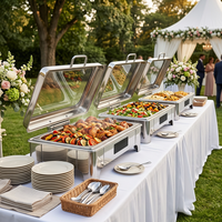 Chauffe-Plats Rectangulaires en Acier Inoxydable Yurtrain pour Traiteur, Banquets et Fêtes