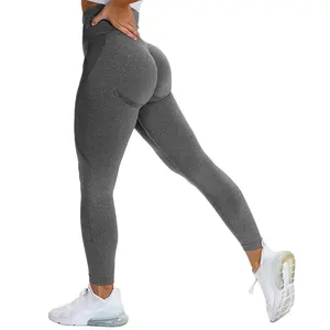 Legging Mulus Mengangkat Pantat Lembut Celana Ketat Olahraga Legging Yoga Pinggang Tinggi untuk Wanita