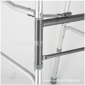 Houpu Aluminum Alloy <b>Walker</b> Foldable Double Buckle With Locking Button <b>For</b> Elderly And <b>Disabled</b> Rehabilitation Use - Product Image 3