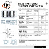 Transformateur à bobine toroïdale à commutation verticale ER11.5, sortie 36V, résistant aux hautes températures pour le multimédia