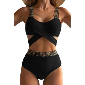 Maillot de bain femme, ensemble bikini, maillot de bain taille haute, string, tenue de plage - Product Image 3