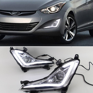 New <span class=keywords><strong>LED</strong></span> DRL sương mù đèn bìa với tín hiệu lần lượt cho Hyundai <span class=keywords><strong>Elantra</strong></span> Sedan 2014 2015 2016 ban ngày Chạy ánh sáng - Product Image 2