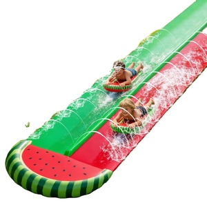 Watermelon-themed Dual Lane Water <b>Slide</b> with 2 Bodyboards and Sprinklers - Product Image 1