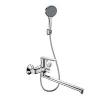 Robinet de salle de bain moderne en zinc chromé avec revêtement plastique, mitigeur de douche et ensemble de robinetterie longue pour douche