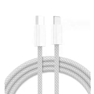 Cable de Datos para Teléfono con Cubierta de PVC y Trenzado de Nailon, Tipo C a Tipo C, 60W, Carga Rápida, 1M, Venta al Por Mayor de Fábrica, Original - Product Image 2