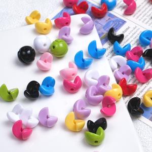 Cuentas combinadas de media cara de Color sólido perforado, cuentas acrílicas dispersas, cuentas redondas de empalme, accesorios de joyería DIY - Product Image 1