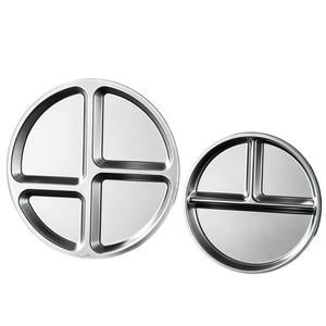 316/304 acier inoxydable bébé plaque séparation ménage quantitatif 3 grilles 4 grilles <span class=keywords><strong>graisse</strong></span> réduction plaque cantine Anti-chute plateau - Product Image 1
