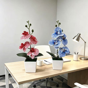 Plante artificielle Paulon Phalaenopsis Orchidée, 30 cm de haut, pot carré, décoration intérieure, maison, bureau, table, verdure - Product Image 2