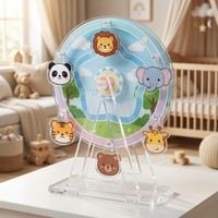 HanXin Custom Kawaii Animal World Acrylic Rotating Ferris Wheel Desktop Stand Figure Display Grosir Pabrik Vendor