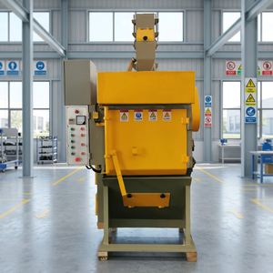 Small Parts Automatic Tumble Belt Type Blast Machine Manufacturer CE Certified Batch Cleaning Equipment for Metal Deburring - Product Image 1